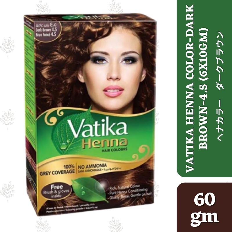 Vatika Henna Hair Color Dark Brown (4.5) 10g x 6